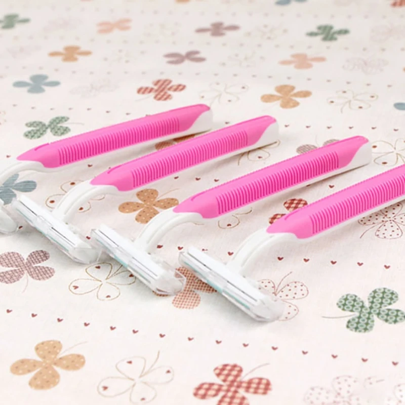 

4 Pcs Twin Blade Razor Set Disposable Razor Blades Sensitive Women's Disposable Razors w/ Non-slip Handle for Women N58D