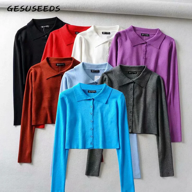 2019 Fall White Black Cropped Cardigans Women Button Up Korean Sweaters Cute Kwaii Crop Sweater Knitted Tops Streetwear |