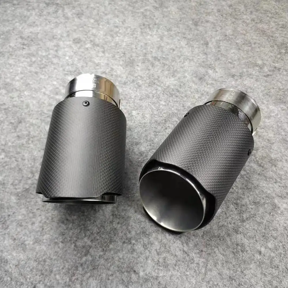 Наконечник Выхлопной Трубы из углеродного волокна матовый черный один шт.