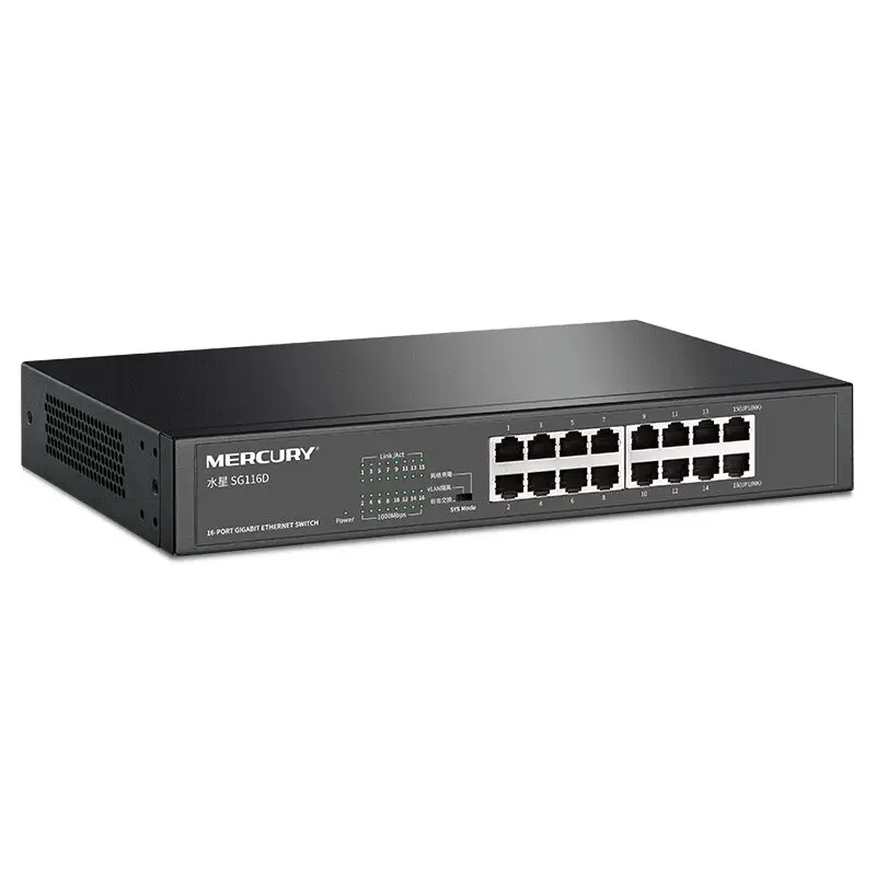 MERCURY SG116D 16 портов RJ45 гигабитный коммутатор 10/100/1000 Мбит/с сетевой Ethernet-коммутатор Настольный стальной переключатель в стойке