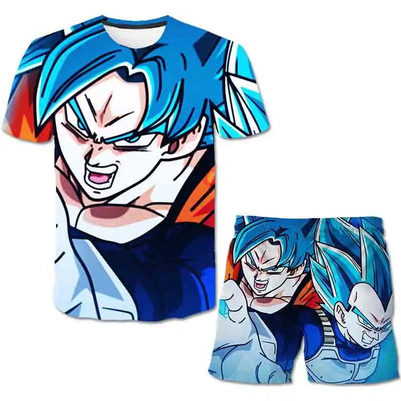 

Hot sale! 2021 Summer dragonball style Children clothing sets Baby boys girls t shirts+shorts pants sports suit kids clothes