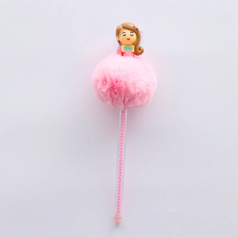 1 шт., новинка 0,38 мм, гелевая ручка Kawaii в виде животных, пушистый шарик, Шариковая гелевая ручка, студент, школа, офис, принадлежности для рисования, канцелярские принадлежности - Цвет: Mermaid
