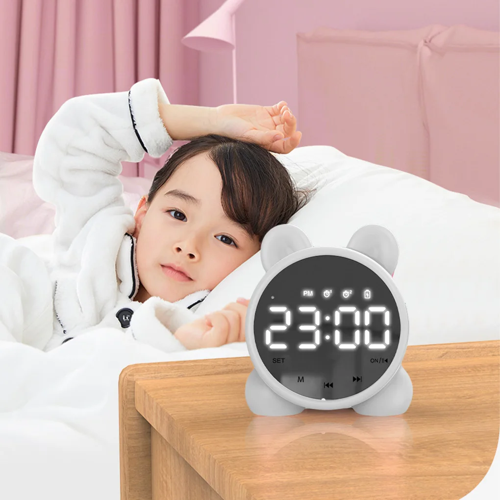 

Portable Cute Rabbit Shape Digital Alarm Clock With Led Sound Night Light Function Table Wall Clocks Home decor gifts Clocks