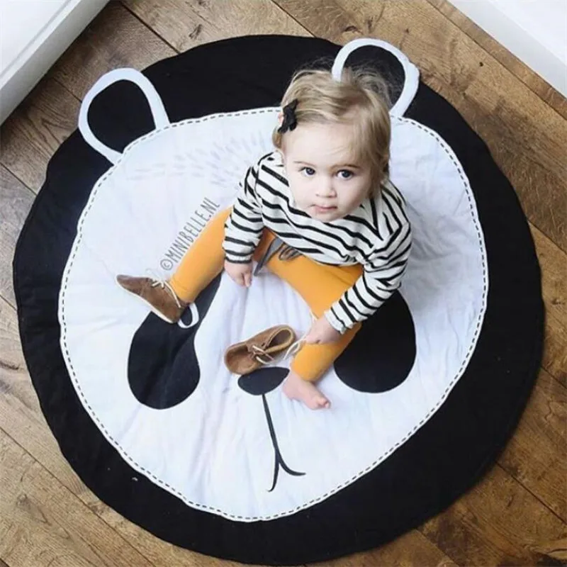

Baby Play Mat Pad Cotton Kawaii Rug Soft Infant Crawling Blanket Animal Cute Round Carpet Floor Rug Nordic Kids Children Room