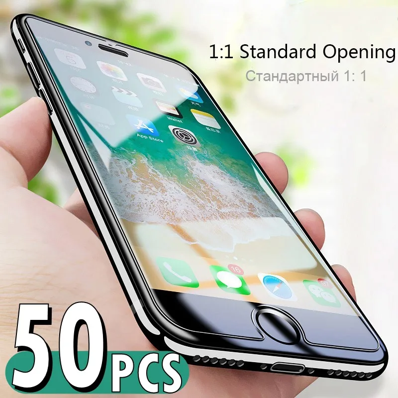 50 шт в наборе Защитная пленка для экрана из закаленного стекла iphone 12 11 Pro 8 7 X XS MAX XR 6