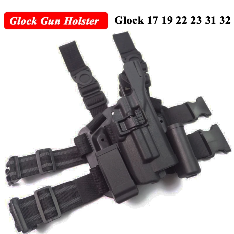 Тактический LV3 Glock ножная кобура с фонариком подходит для Glock 17 19 22 23 31 32 Glock пистолет военный Hungting кобура