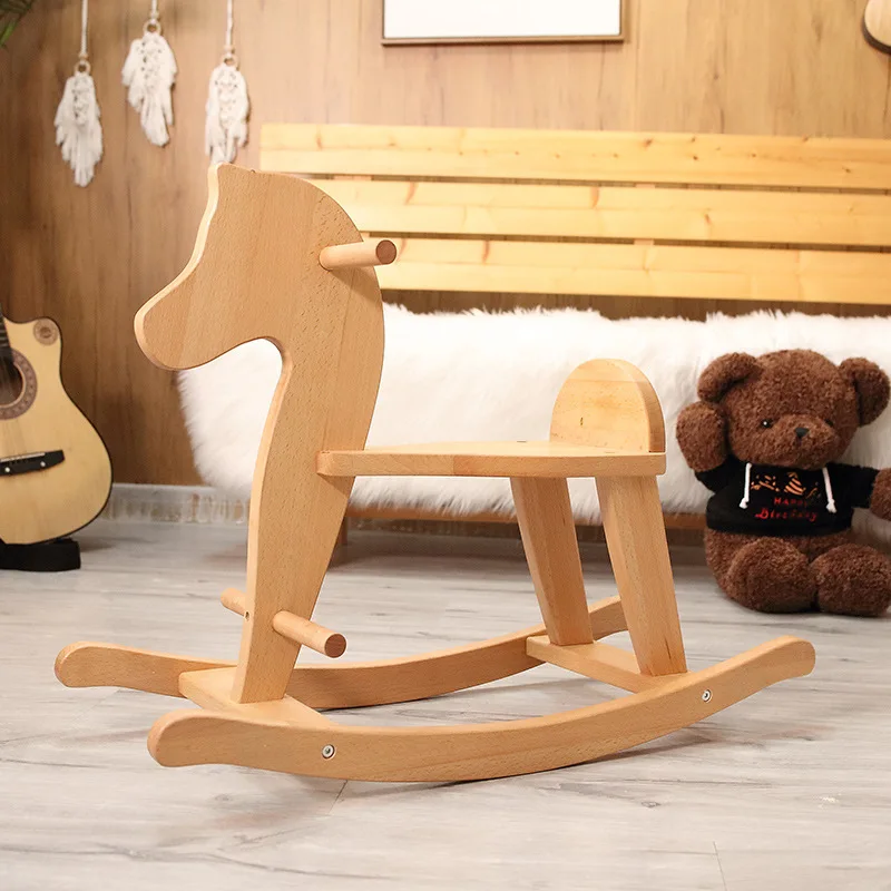 Shake horse children shake horse children toys wooden adults can sit on first birthday baby presents