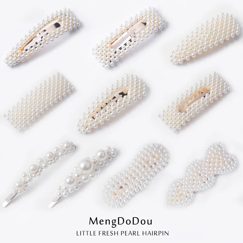 

Fashion Pearl Imitation Beads Hair Clip For Women Barrette Handmade Pearl Flower Stick Hairpin Hair Styling Accessories
