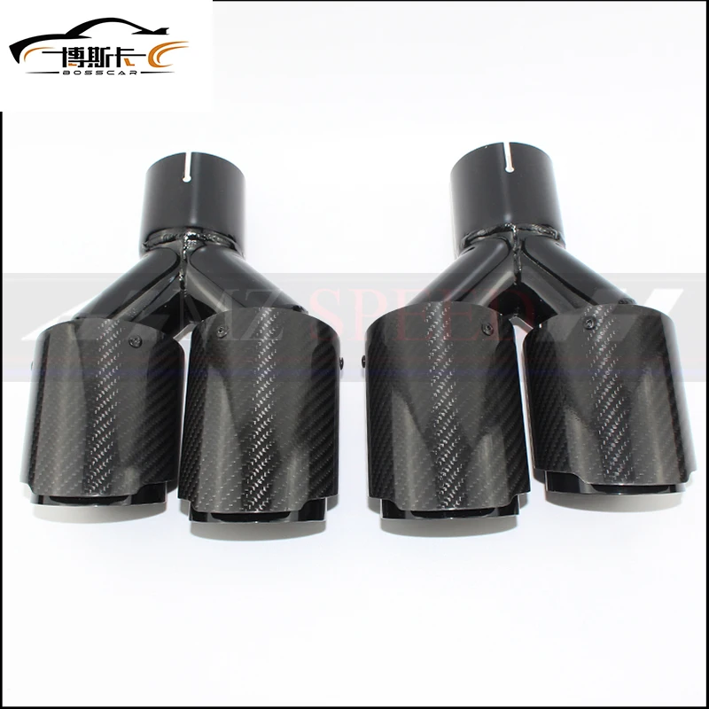 Автомобильный глянцевый глушитель из углеродного волокна Y-образная выхлопная