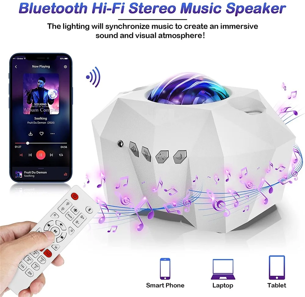 3in1 aurora moon star projector galaxy starry sky projector night light music speaker 3d moon projection lamp home decor gifts free global shipping