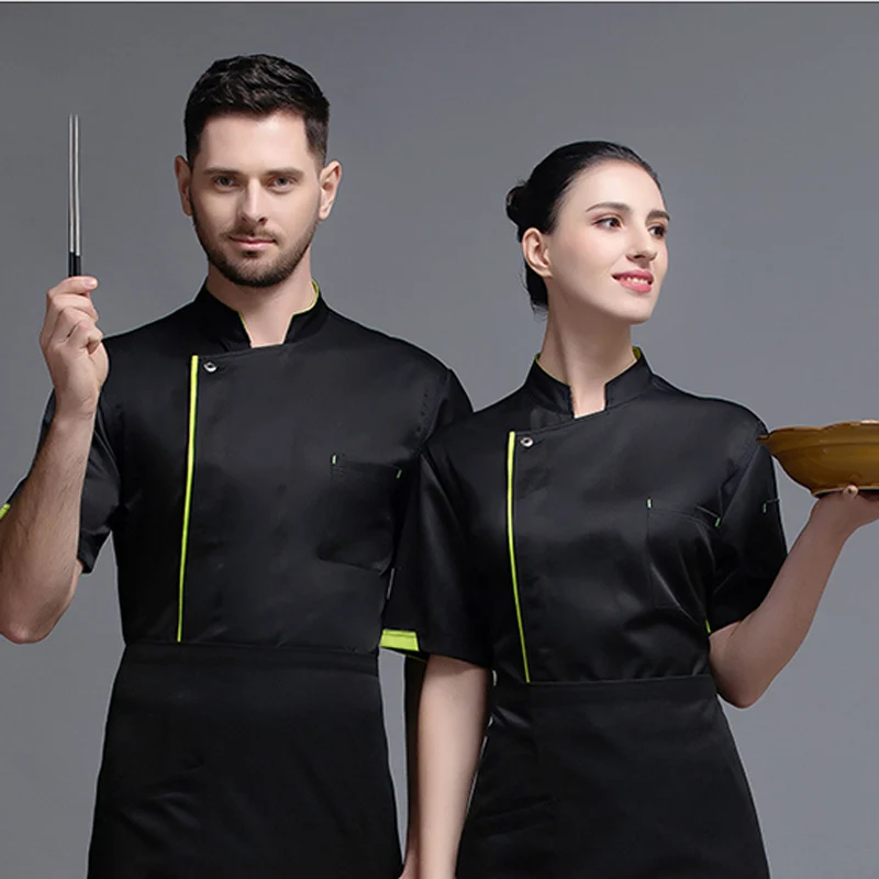 Куртка шеф-повара для мужчин и женщин пальто кухни куртка с коротким рукавом