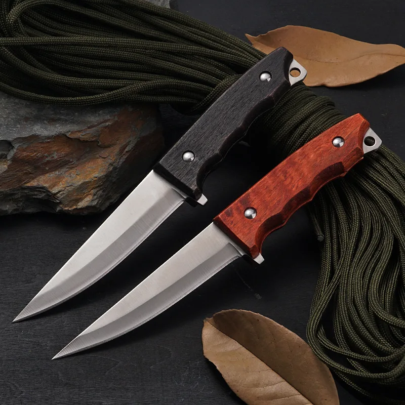 

ToughKeng Outdoor Survival Pocket Fixed Blade Knife Sanding Stainless Steel Small Cutting Kitchen Knives with Sheath