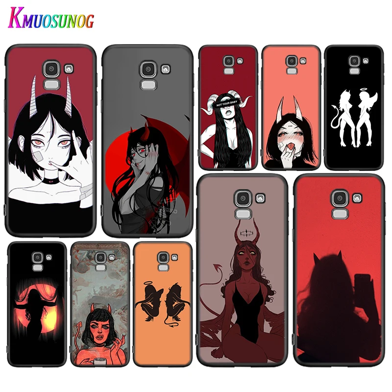 

Black Cover Sexy Devil Woman for Samsung Galaxy J8 J7 Duo J6 J5 Prime J4 Plus J3 J2 Core 2018 2017 2016 Phone Case