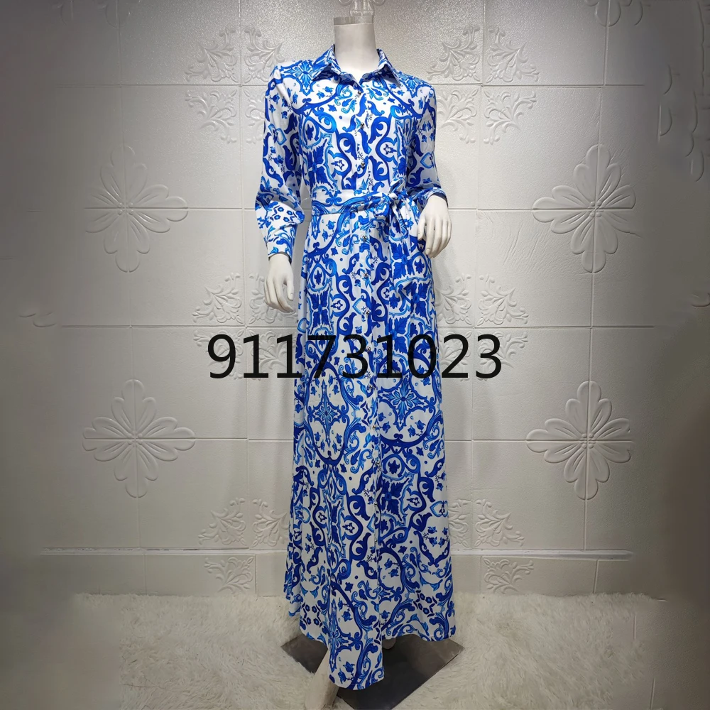 Floral Abaya Turkish Kimono 2022 Dubai Women Long Sleeve Shirt Dresses Muslim Fashion Evening Gowns Turkish Ladies Boho Dress