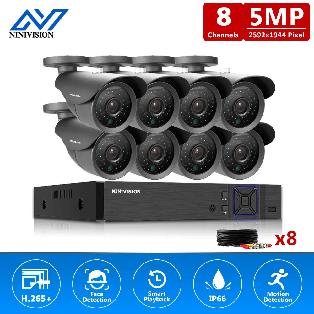 

Super HD 5MP H.265 AHD DVR NVR Kit 36pcs leds CCTV Camera System Outdoor Camera P2P Video Security Surveillance APP View