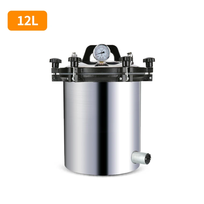 

12L/18L/24L 220V 70-106kpa Portable Stainless Steel Sterilization Pot Pressure Steam Sterilizer Autoclave Pot Surgical Medical