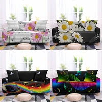 sheet music note elastic sofa cover stretch colorful flowers sectional corner couch cover rainbow butterfly armchair protector