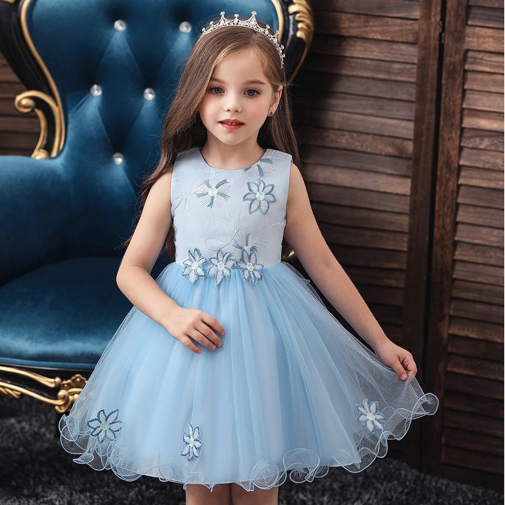Kids Party Clothing Boutique Children Pink Lavender Blue Wedding Dress Girl Princess 2 3 4 5 6 7 Years | Детская одежда и обувь