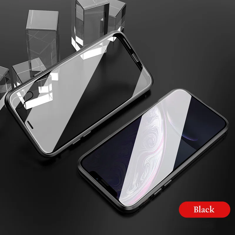 Чехол для iPhone 11 Pro Max XR прозрачный флип чехол из закаленного стекла с магнитной