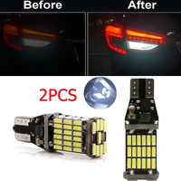 2pcs high power auto bulb white dc 12v car reverse back light t15 w16w 45 smd 4014 turn signal lamp led canbus