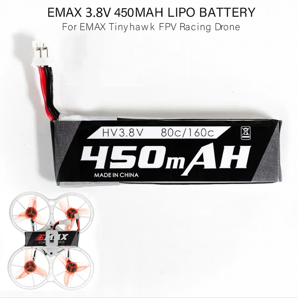 2 шт./4 шт. аккумулятор EMAX RC для дрона HV 3 8 в 450 мАч Lipo Tinyhawk FPV гоночного вертолета на