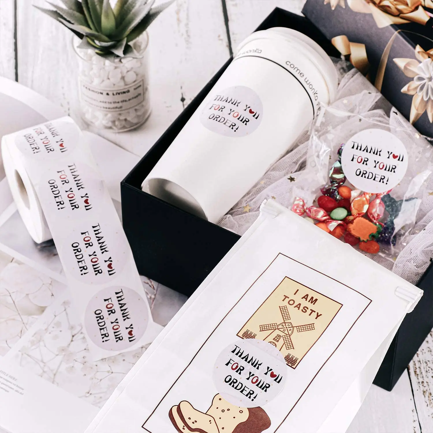 500 шт./рулон спасибо вам за ваш заказ Стикеры для заклеивания конвертов этикетки 1