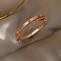 hot style roman numeral love bracelet couples simple band personality rose gold hand chain jewely