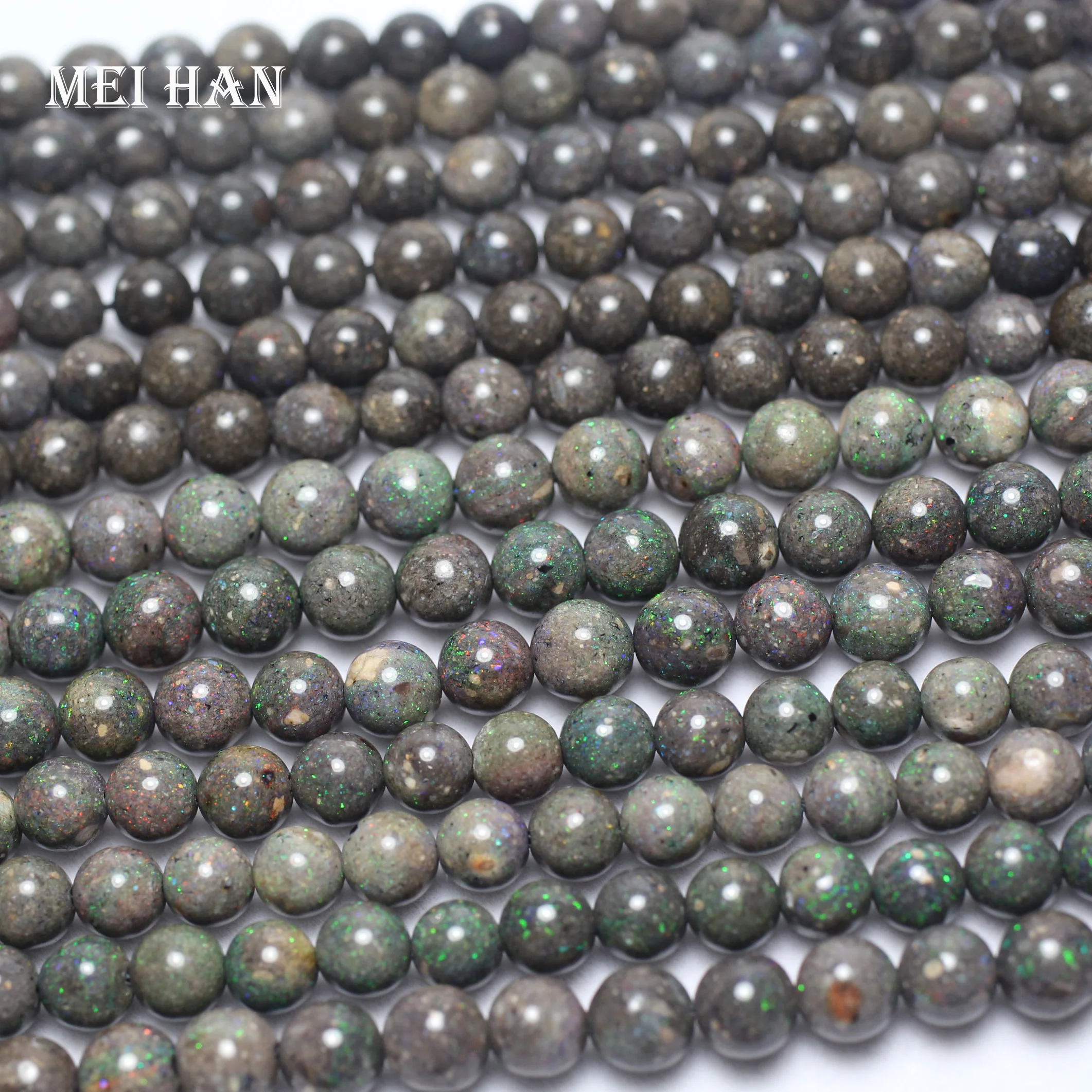 Механ Бесплатная доставка (1 нить) натуральный 6-6 8 мм Австралийский черный опал