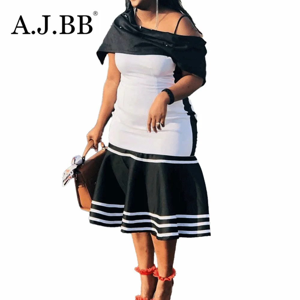 

2021 summer new casual stitching loose dress fashion off shoulder short sleeve women's shirt long skirt