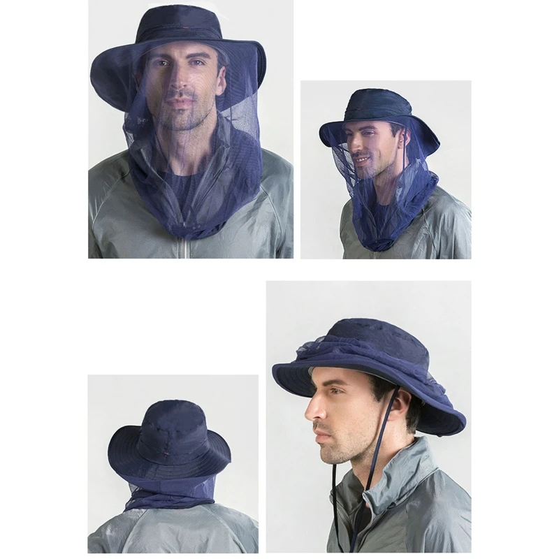 

F1FD Fishing Insect Proof Mosquito Hat Breathable Anti-bee Net Yarn Hat Camping