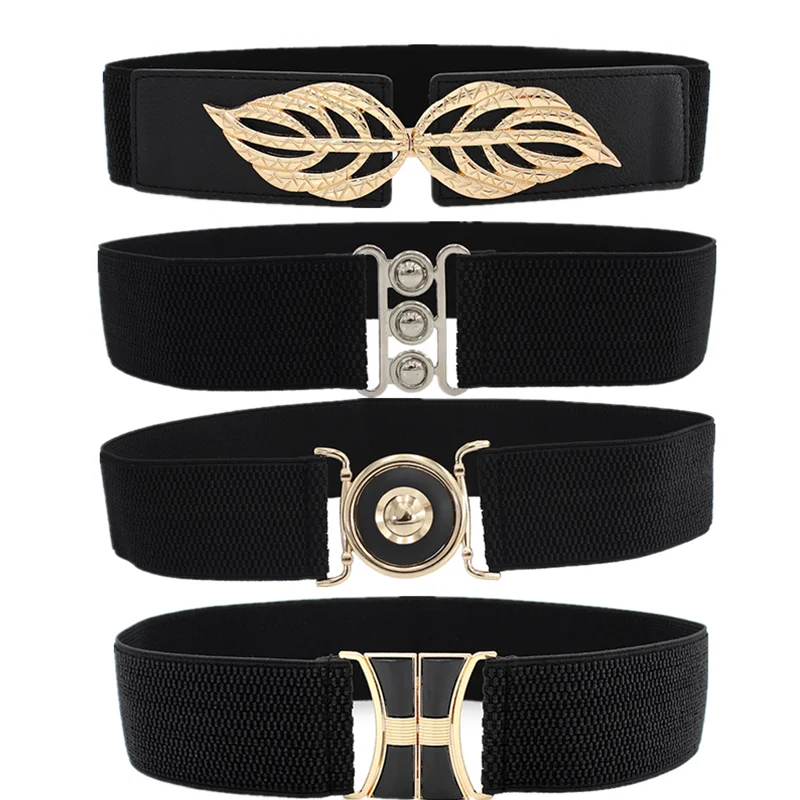 

New Fashion 65cm Black Waistbands Wide Waist Elastic Stretch Belts For Women Cinch Waist Bands Dress Coat Clothing Cummerbunds