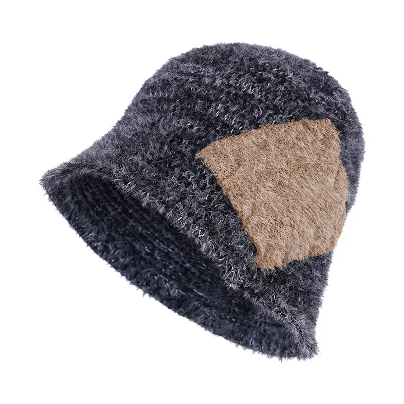 

Unique Stitching Bucket Hat Winter Women's Warm Street Hat Patch Design Fisherman's Hat Y2K Aesthetics E Girl Bucket Hats