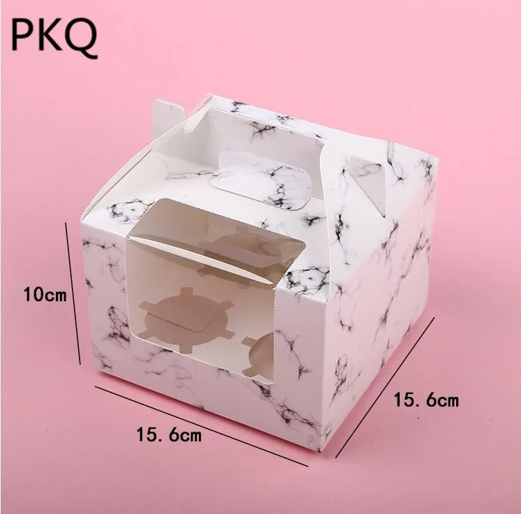 20 шт. 4 размера крафт-бумага коробка с ручками для кексов белая картонная упаковка