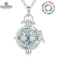 eudora 20mm harmony bola ball round hollowed locket cage with colorful ringing chime ball pendant pregnancy women jewelry h109