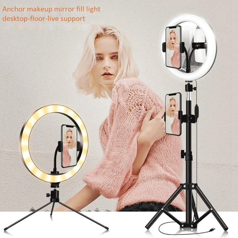 

10 inch Ring Light with Bluetooth Remote and 0.5M Tripod Stand LED Fill Light for YouTube/Video/Live Streaming