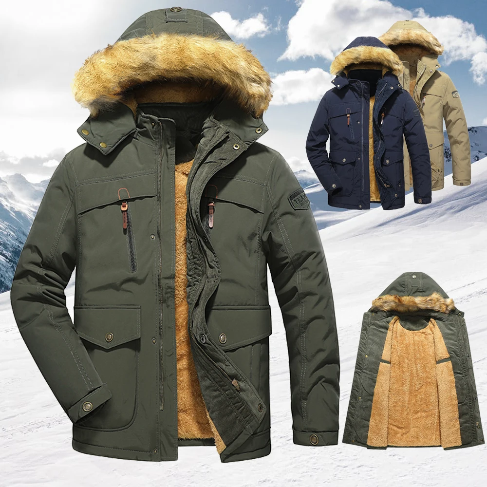 2021 Winter Coats Men Casual Hooded 