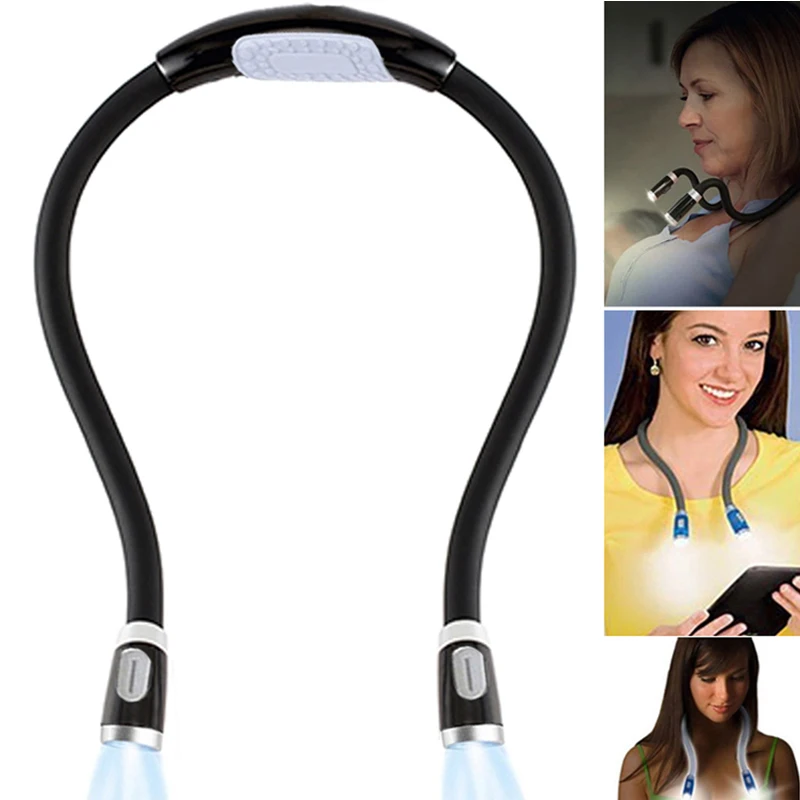 

LED Neck Reading Light Book Light Flexible Handsfree Adjustable 3 Brightness Hug Read Book Night Lamp Knitting Camping Repairing