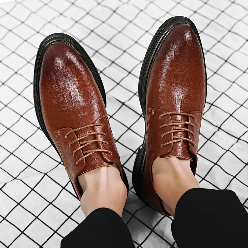 

Best Selling Business Dress Shoes for Male Anti-Slippery Mens Office Leather Shoes Casual Black Split Leather China Men Shoes