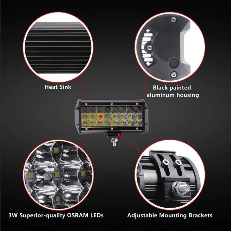 Высококачесветодиодный 7 дюймовая светодиодсветильник балка 72 Вт точечный луч