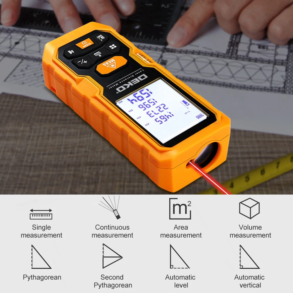 DEKO DKLD05 Handheld Laser Distance Meter 40M 60M 80M 100M Mini Rangefinder Tape Range Finder Diastimeter Measure | Инструменты