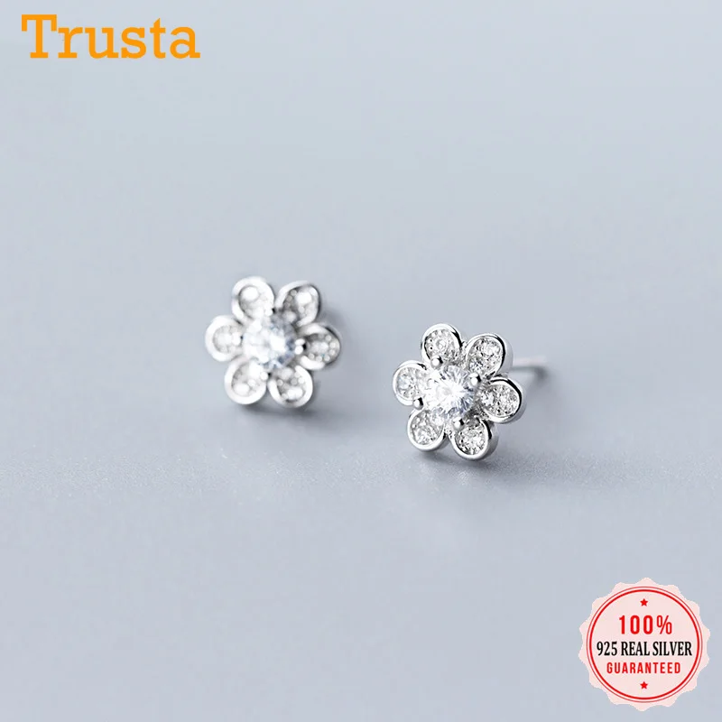 Trusta, 925 пробы, серебряные серьги-гвоздики, соединенная цепочка, модное ювелирное изделие на день рождения дочери, подарок, хорошее ювелирное изделие DS1434