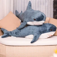 big size funny soft bite shark plush toy pillow appease cushion gift for children 80 140cm