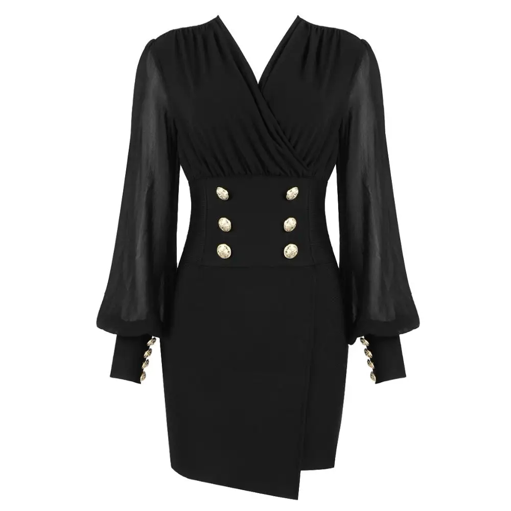 Новое поступление Бандажное платье женское летнее с длинным рукавом Дамская