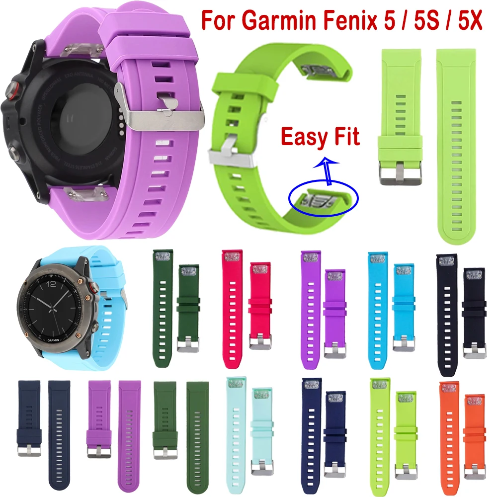 26 22 20 мм ремешок для Garmin Fenix 6X6 6S 5 5S Plus 3 3 огнеупорные часы быстросъемные силиконовые легко подходят ремешок на запястье