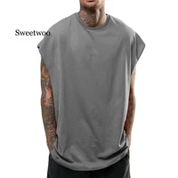 plus size gym tank top men summer 2020 casual sleeveless fitness clothing bodybuilding clothes tank tops