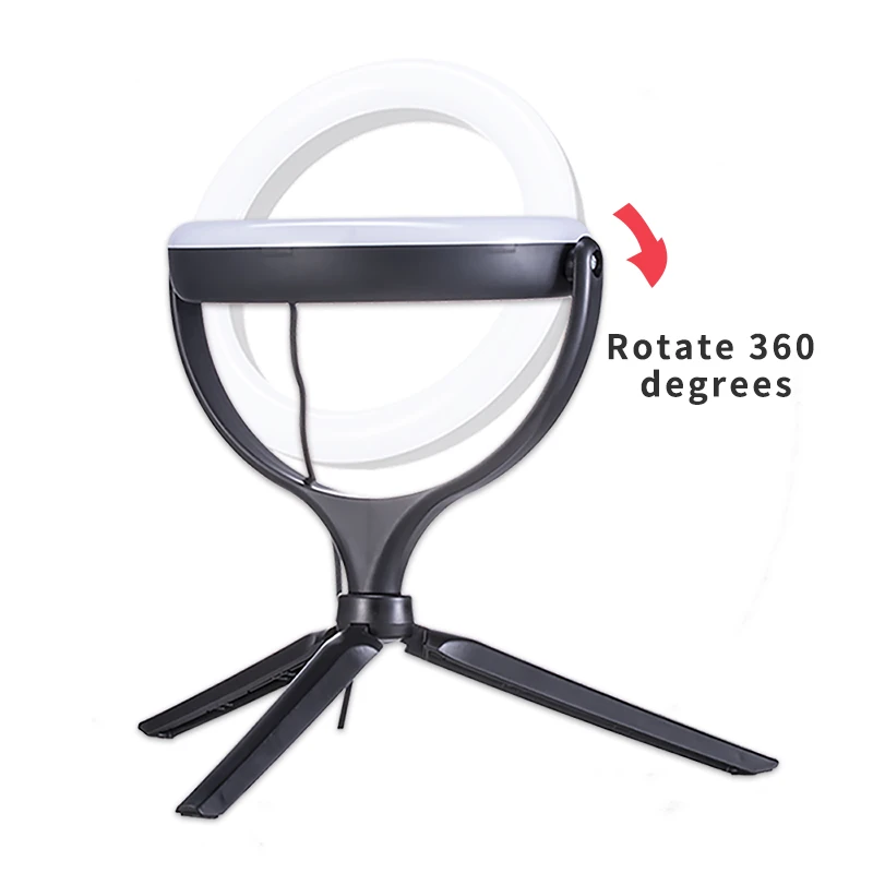 Светодиодный кольцевой светильник для селфи 20 см с регулируемой яркостью