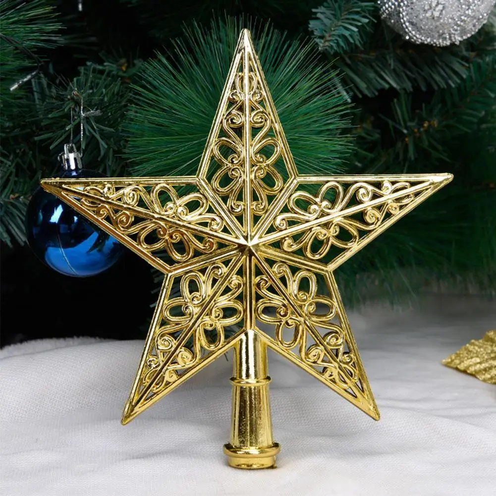Рождественские украшения 20 см, верхнее украшение для рождественской елки с пятиконечными звездами, товары для новогодней и рождественской ...