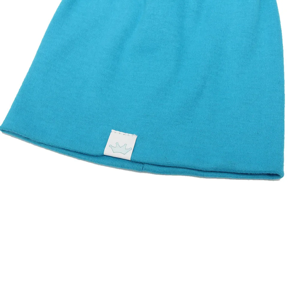 Милые однотонные вязаные хлопковые шапки для новорожденных детей осень-зима