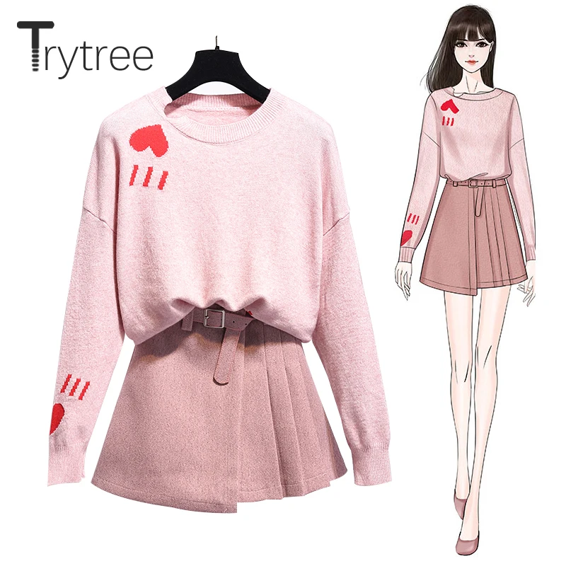 Осенне-зимний комплект из двух предметов Trytree 2020 повседневный однотонный