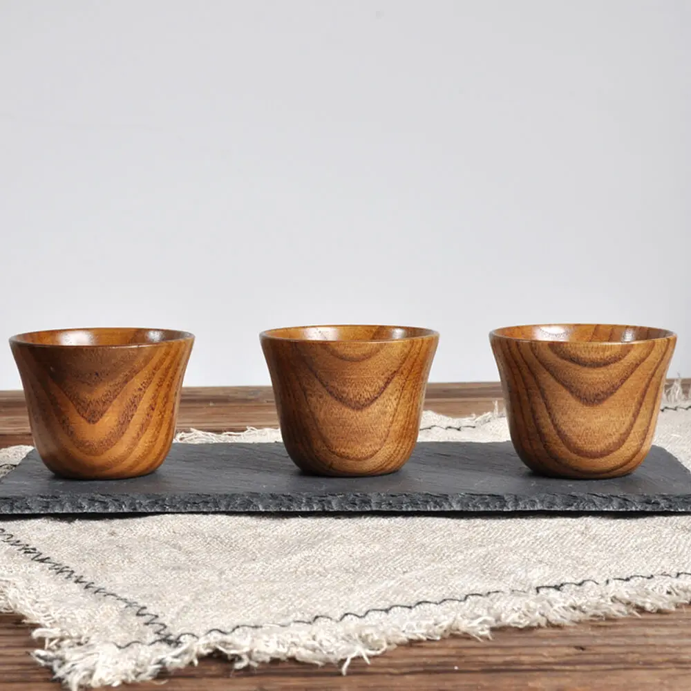 Wooden Cup Primitive Handmade Solid Wood Tea Mug Wine Beer Juice Cups Kitchen Bar Supplies Accessories | Дом и сад